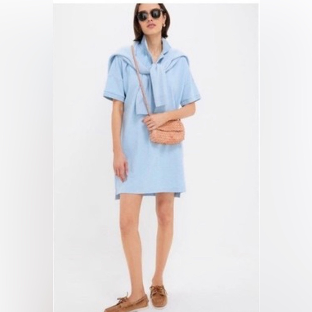 New Tuckernuck Light Blue pique teller Polo Shirt Dress